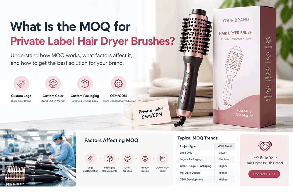 What Is the MOQ for Private Label Hair Dryer Brushes
