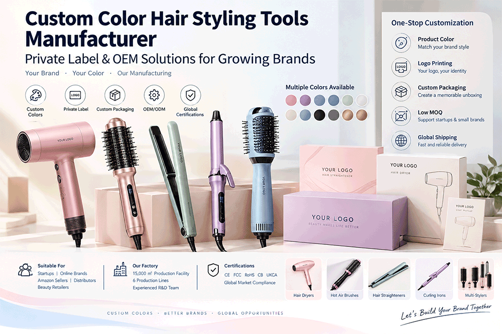 Custom Color Hair Styling Tools Manufacturer