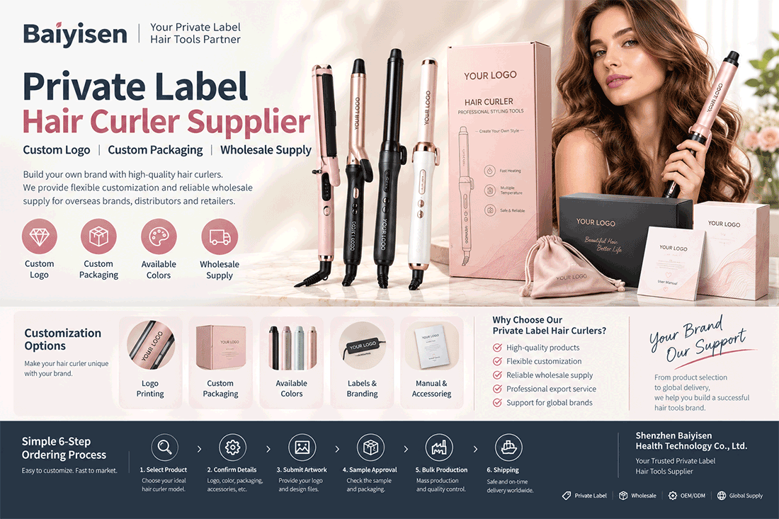 Private Label Hair Curler Supplier | Custom Logo & Packaging Wholesale Manufacturer