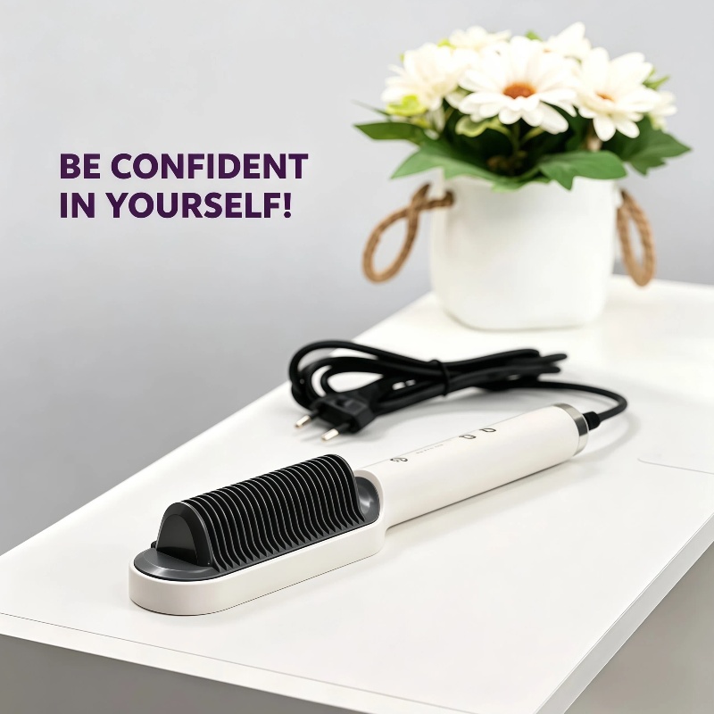 5-Level Temperature Control Ionic Straightening Brush – 30s Fast Heating Anti-Scald Hair Styling Tool