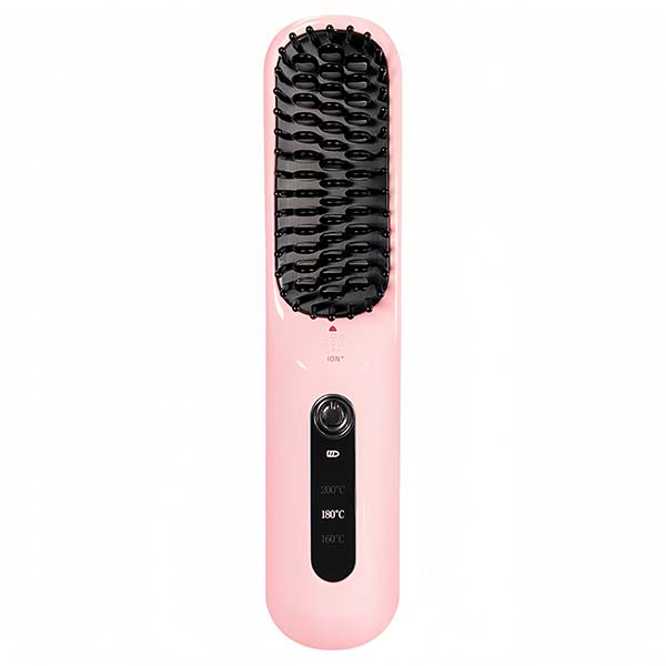 Cordless Ionic Hair Straightener Brush - Portable & Rechargeable